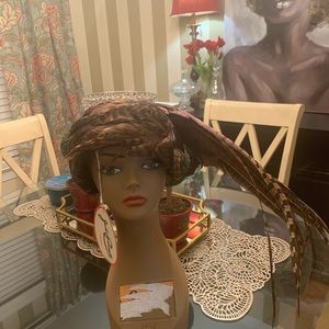 Vintage style feathered hat